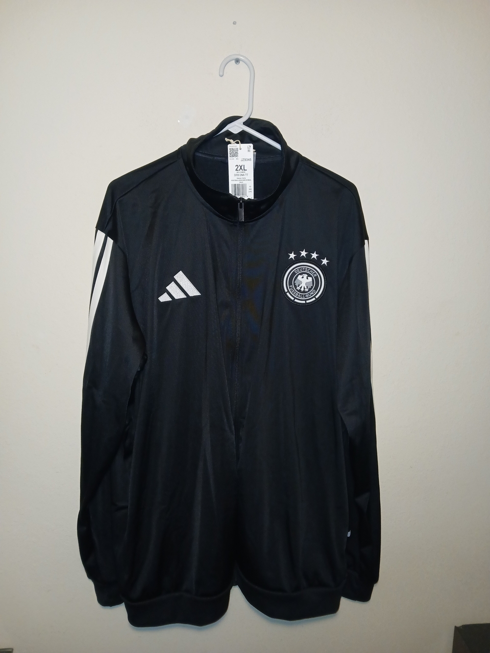 Sz 2X Mens Adidas Germany Soccer National Team DNA Track Jacket Black